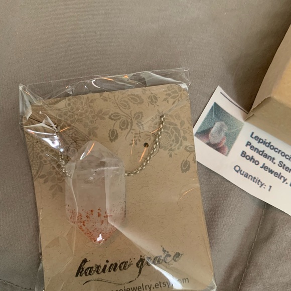 Lepidolite Crystal Point Necklace - Picture 3 of 6